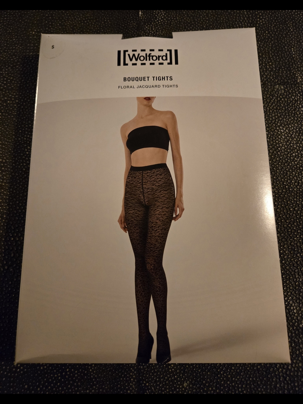 Wolford Black Floral Jacquard Tights